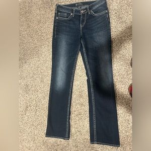 Ladies silver high slim boot. . Size w29/L33. Excellent condition.